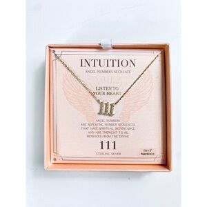 NIB Olivia & Jackson gold 111 angel numbers intuition necklace size 16"